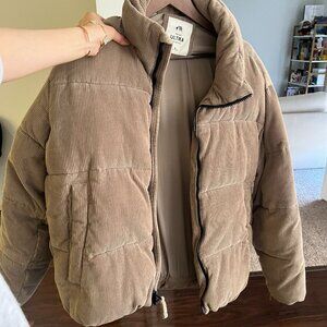 Abercrombie & Fitch Beige Corduroy Puffer (Ultra Collection)